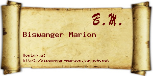 Biswanger Marion névjegykártya